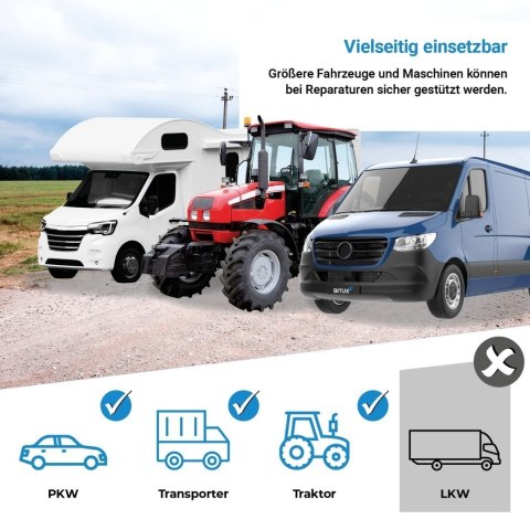 Regulowany stojak podporowy 12T do samochodów i maszyn 74-122 cm stalowyy