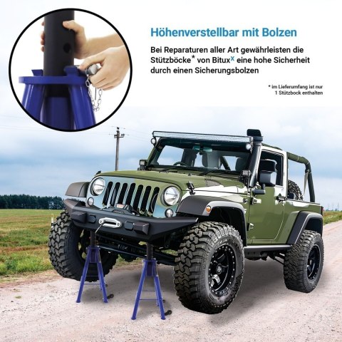 Regulowany stojak podporowy 12T do samochodów i maszyn 74-122 cm stalowyy