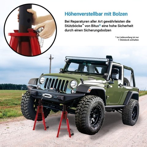 Regulowany stojak podporowy 12T do samochodów i maszyn 74-122 cm stalowyy