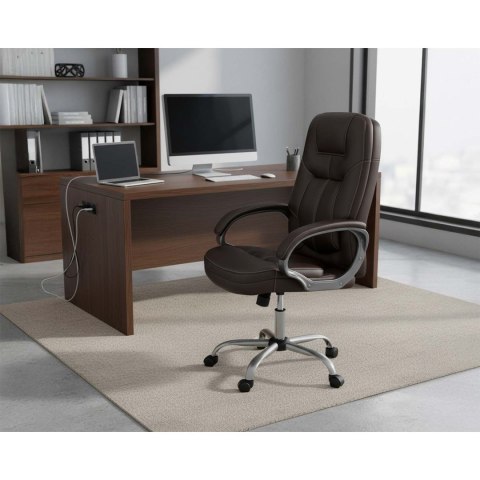 Fotel biurowy obrotowy Sofotel cimny brąz