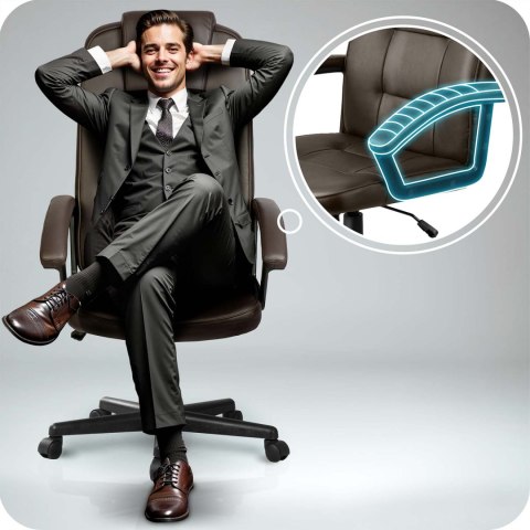 Fotel biurowy obrotowy Sofotel cimny brąz