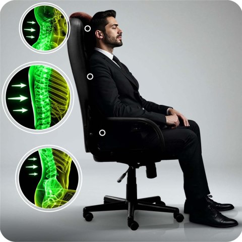 Fotel biurowy obrotowy Sofotel czarno-brązowe