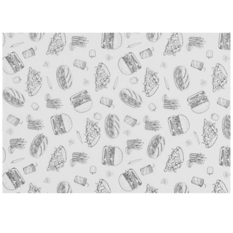 Papier pergaminowy do przekąsek frytek 25x35 cm wzór fast food - 500 szt.