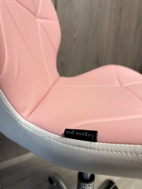 Krzesło obrotowe VASTO OFFICE PU PINK+WHITE SMOKE