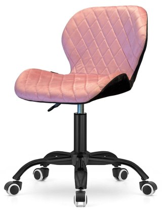 Krzesło obrotowe VASTO OFFICE VELVET PINK + BLACK CARO SMOKE