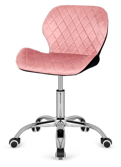 Krzesło obrotowe VASTO OFFICE VELVET PINK + BLACK CARO
