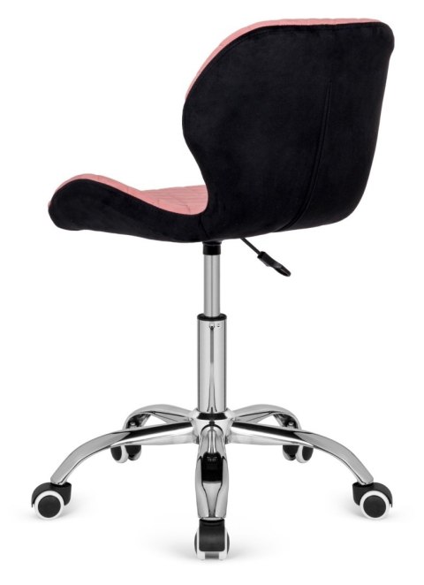 Krzesło obrotowe VASTO OFFICE VELVET PINK + BLACK CARO