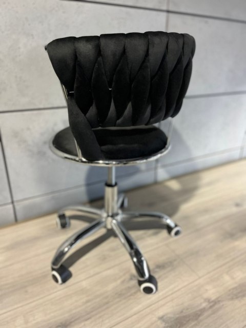 Krzesło obrotowe warkocz TRECCIA OFFICE BLACK VELVET