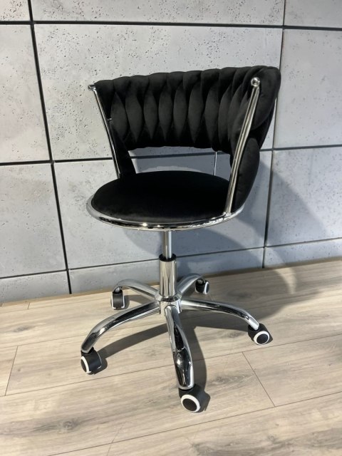 Krzesło obrotowe warkocz TRECCIA OFFICE BLACK VELVET