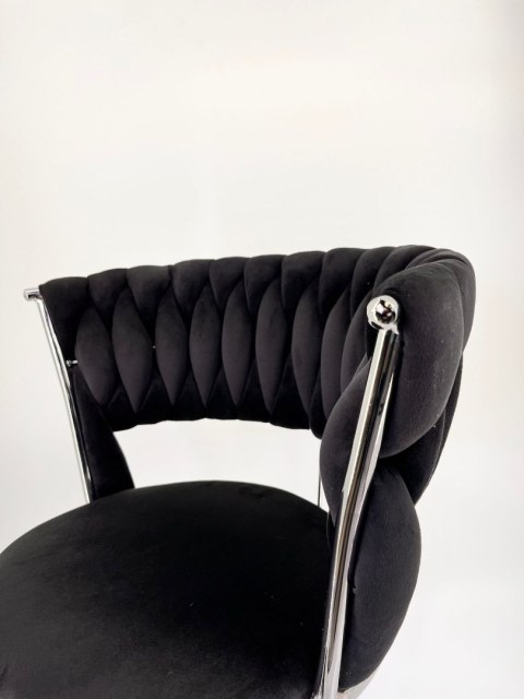 Krzesło obrotowe warkocz TRECCIA OFFICE BLACK VELVET