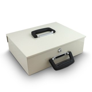 KASETKA DUŻA DO PRZECHOWYWANIA PIENIĘDZY BILONU 35CM JASNOSZARA