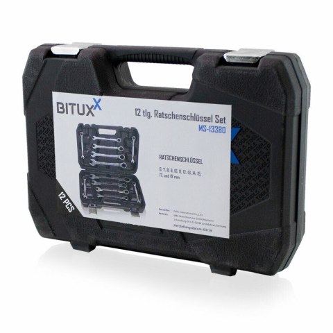 ZESTAW KLUCZY ZAPADKOWYCH PŁASKO-OCZKOWYCH BITUXX 12 ELEMENTÓW