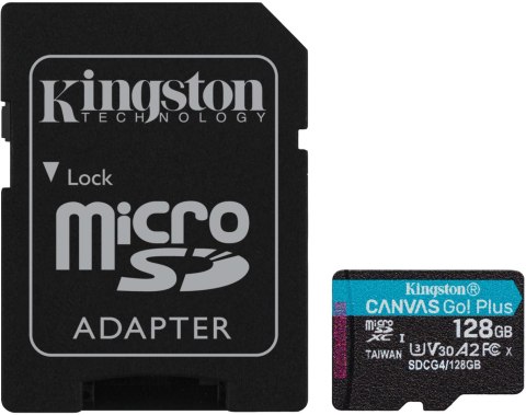 Karta pamięci microSD 128GB Kingston CanvasGo! Plus 200MB s A2 U3 V30 + adapter