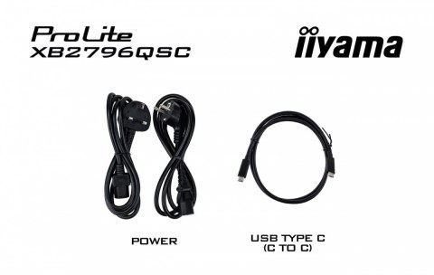 Monitor ProLite 27 cali XB2796QSC-B1 IPS,QHD,HDMI,USB-C (PD 65W),75Hz, 350cd, 1xUSB 3.2 , 1xUSB-C, 2x2W, HAS 150 PIVOT obrót sto