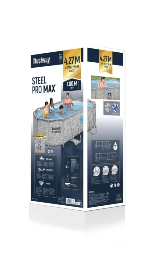 Basen stelażowy Power Steel Swim Vista z oknem 427x250x100 14x8FT BESTWAY 7w1