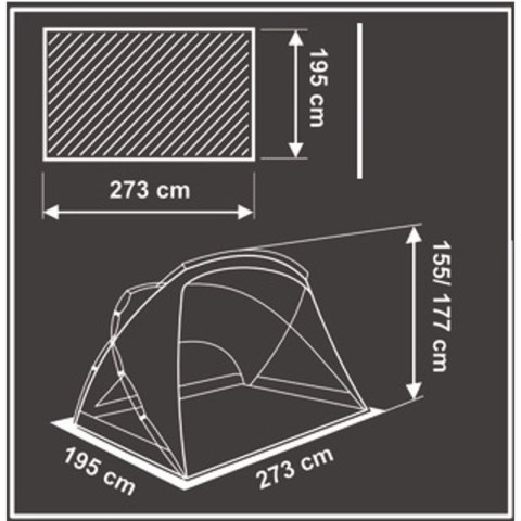 NAMIOT OSŁONA PLAŻOWO OGRODOWA XXL 273X195X175/155CM