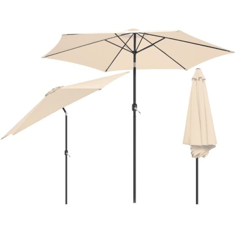 PARASOL OGRODOWY 300CM SKŁADANY BEŻOWY