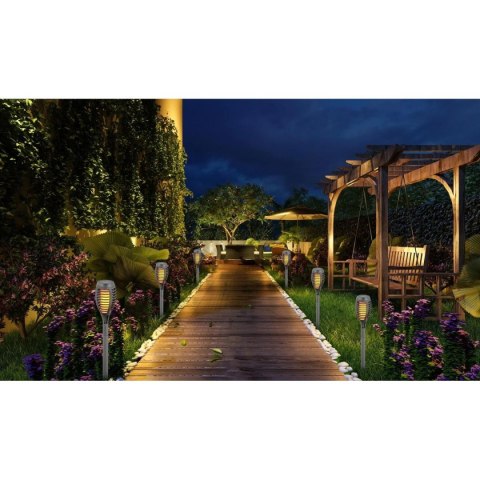 POCHODNIA LAMPA SOLARNA TAŃCZĄCE PŁOMYKI 12 LED SMD 7,5x7,5x46,5CM SZARA - 12szt