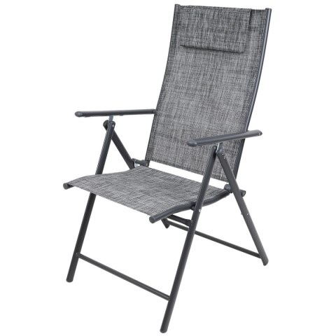 KRZESŁO OGRODOWE 57x68x106CM 2xTEXTLINE 7-POZYCYJNE Z ZAGŁÓWKIEM KPL.2SZT