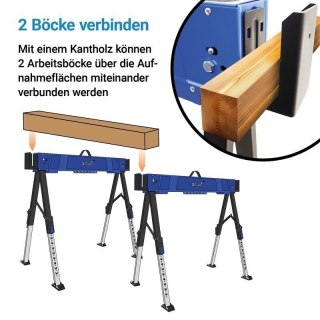 Stół roboczy / kozioł składany regulowany - 600 kg, wysokość 62-87 cm BITUXX
