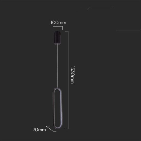 Oprawa zwieszana V-TAC 13W LED czarna VT-7829 3000K 1500lm