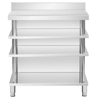 Stół blat barowy roboczy gastronomiczny z rantem 4 półki STAL 100 x 60 x 105 cm