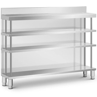 Stół blat barowy roboczy gastronomiczny z rantem 4 półki STAL 150 x 30 x 105 cm