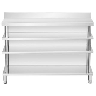 Stół blat barowy roboczy gastronomiczny z rantem 4 półki STAL 150 x 30 x 105 cm
