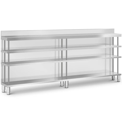 Stół blat barowy roboczy gastronomiczny z rantem 4 półki STAL 250 x 30 x 105 cm
