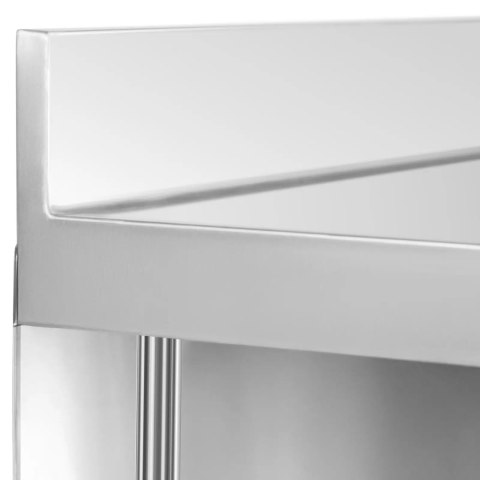 Stół blat barowy roboczy gastronomiczny z rantem 4 półki STAL 250 x 60 x 105 cm