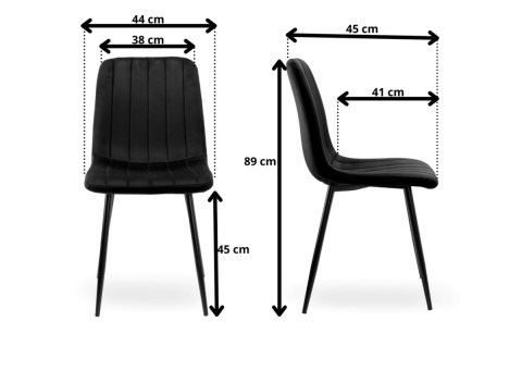 Krzesło tapicerowane AURORA VELVET NAVY BLUE GOLD