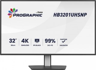 Monitor 31.5 cala ProGraphic HB3201UHSNP-B1 4K IPS BLACK 2.0 450cd VESA USB-c dock(PD:96W) HDMI DP DAISY CHAIN 4xUSB RJ45 3000:1