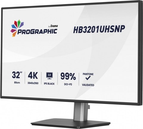 Monitor 31.5 cala ProGraphic HB3201UHSNP-B1 4K IPS BLACK 2.0 450cd VESA USB-c dock(PD:96W) HDMI DP DAISY CHAIN 4xUSB RJ45 3000:1