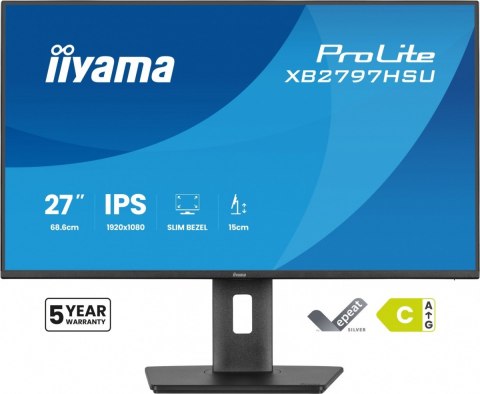 Monitor ProLite 27 cali XB2797HSU-B1 IPS FHD HDMI DP 120Hz 2xUSBv3.2  2xUSB-C  350 CD  2x2W  HAS 150 PIVOT