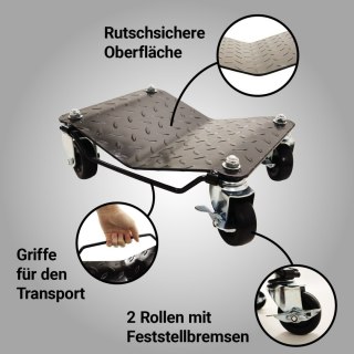 Profesjonalne wózki manewrowe do samochodu 2x 680kg stal