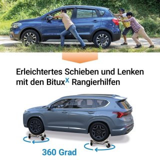 Wózki manewrowe pod koła 4x 680kg Bituxx zestaw do przestawiania auta