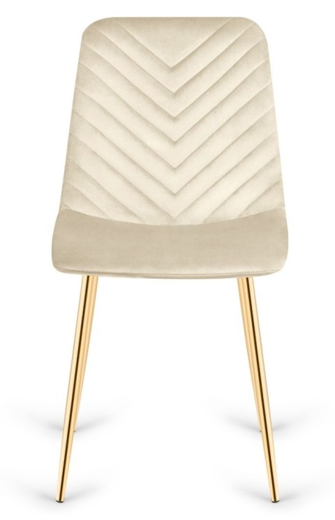 Krzesło tapicerowane TRIO VELVET BEIGE GOLD