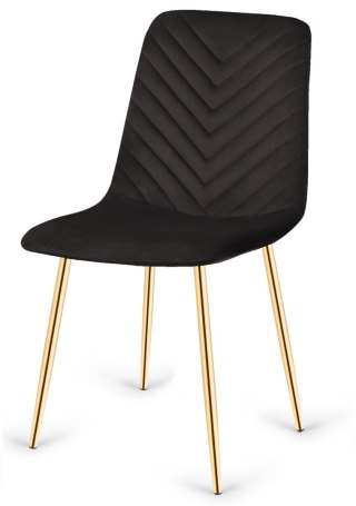 Krzesło tapicerowane TRIO VELVET BLACK GOLD