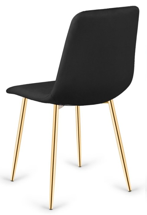 Krzesło tapicerowane TRIO VELVET BLACK GOLD