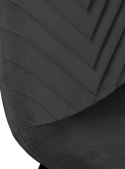 Krzesło tapicerowane TRIO VELVET BLACK GOLD