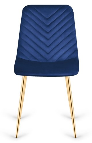 Krzesło tapicerowane TRIO VELVET BLUE GOLD