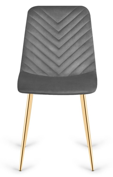 Krzesło tapicerowane TRIO VELVET DARK GREY GOLD