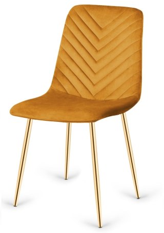Krzesło tapicerowane TRIO VELVET HONEY GOLD