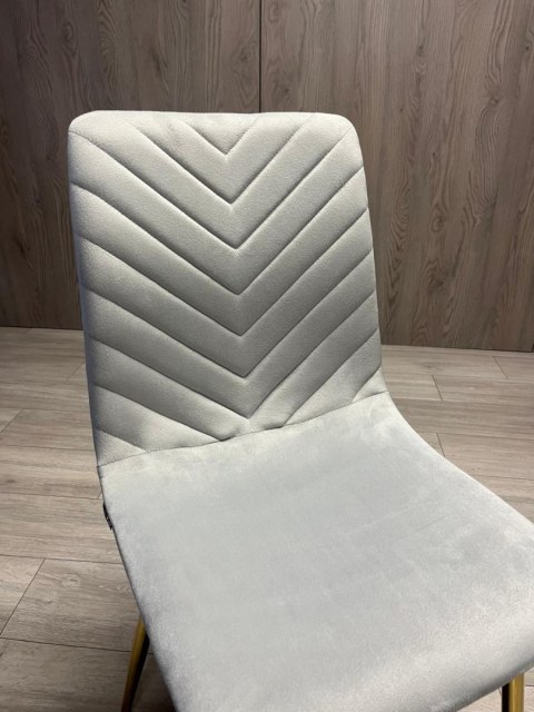 Krzesło tapicerowane TRIO VELVET LIGHT GREY GOLD