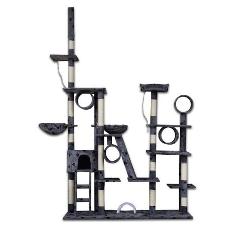 Ciemnoszary Drapak XXL dla kocich rodzin kotów Drzewko dla kota sizalowe