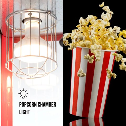 Maszyna urządzenie do prażenia popcornu retro 1500 W 5 kg/h - czerwona