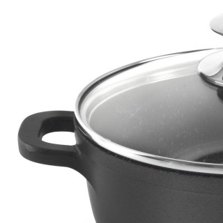 Garnek Granitowy ze Szklaną Pokrywką Grande 24 cm 4 L