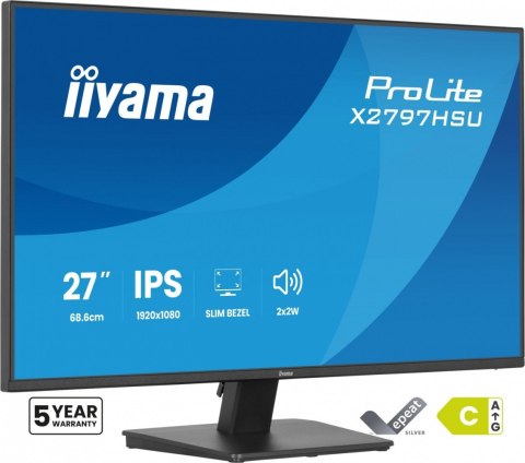 Monitor ProLite 27 cali X2797HSU-B1 IPS FHD HDMI DP 120Hz 350CD 2xUSBv3 2  2xUSB-C  GW 5lat