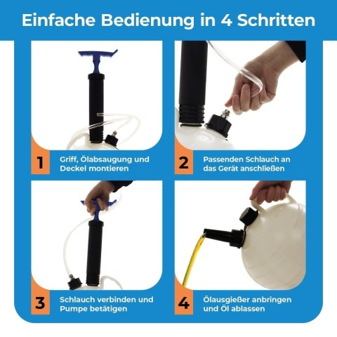 Ręczna pompa do odsysania oleju - urządzenie do odsysania oleju / ręczna pompa olejowa BITUXX 6 L