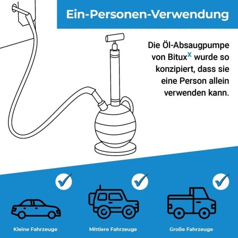 Ręczna pompa do odsysania oleju - urządzenie do odsysania oleju / ręczna pompa olejowa BITUXX 6 L
